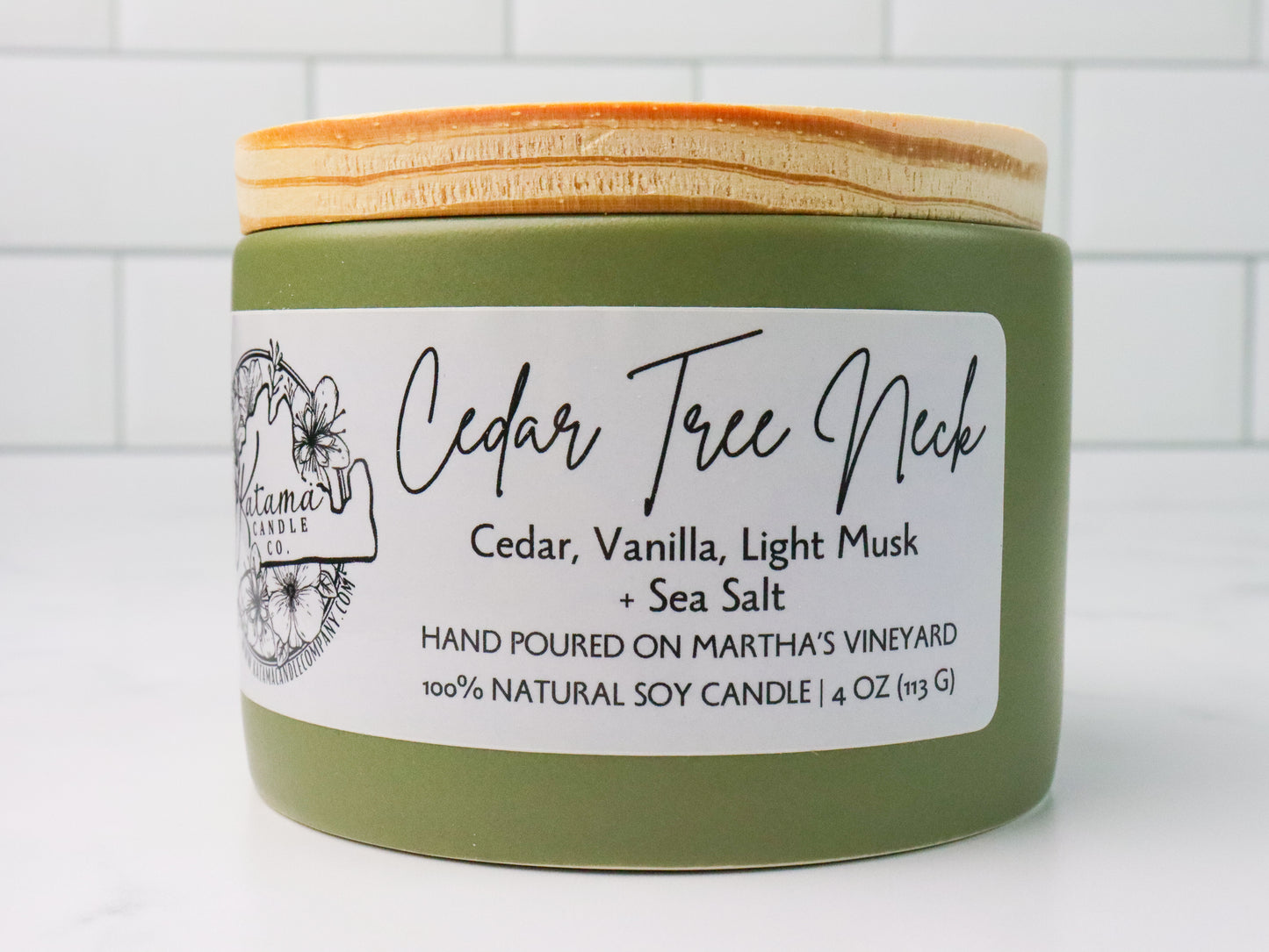Cedar Tree Neck Soy Candle (4oz)